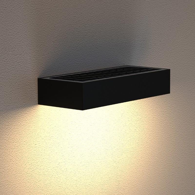 Solar wandlamp 6W op sensor zwart / wit brick model, Ophalen of Verzenden, Nieuw