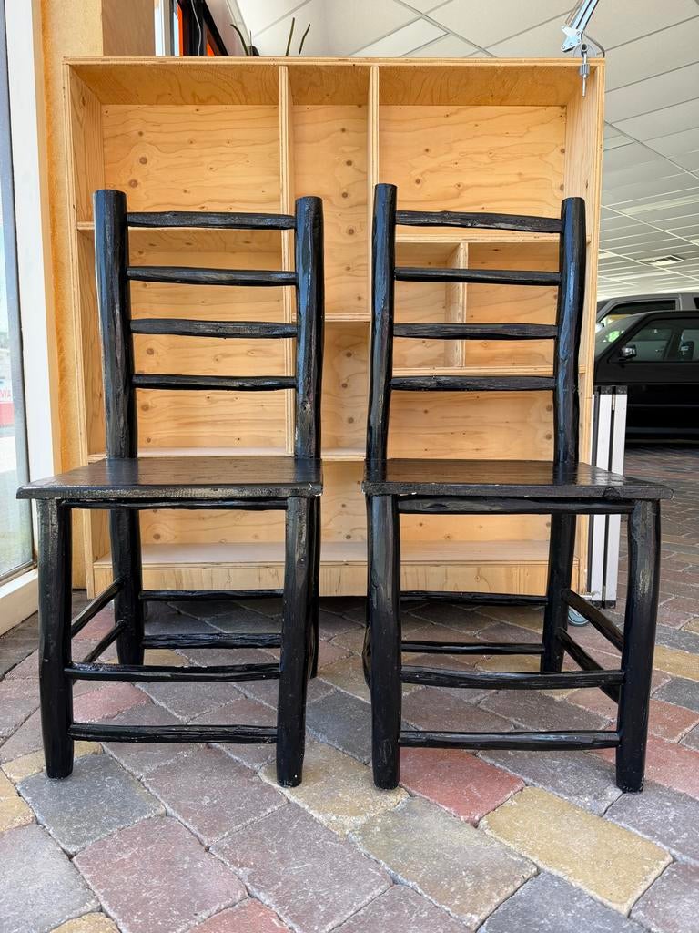 Set stoelen HK Living, Ophalen, Twee, Zwart, Hout