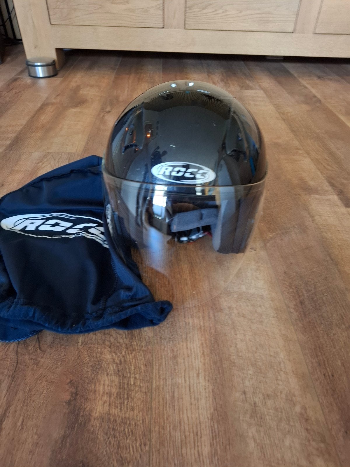 Zwarte RCCE Jethelm met vizier, XS, Dames, Jethelm, Tweedehands