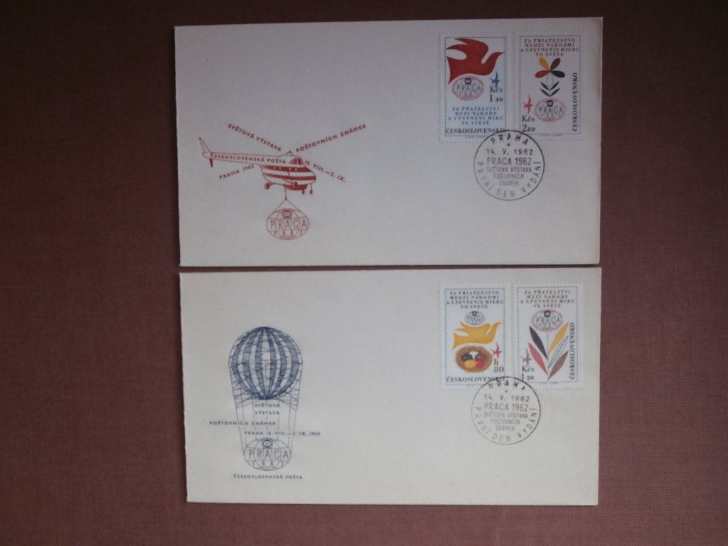 TSJECHOSLOVAKIJE 1962;  2 FDC'S PRAAG62, Postzegels en Munten, Verzenden, Onbeschreven, Europa