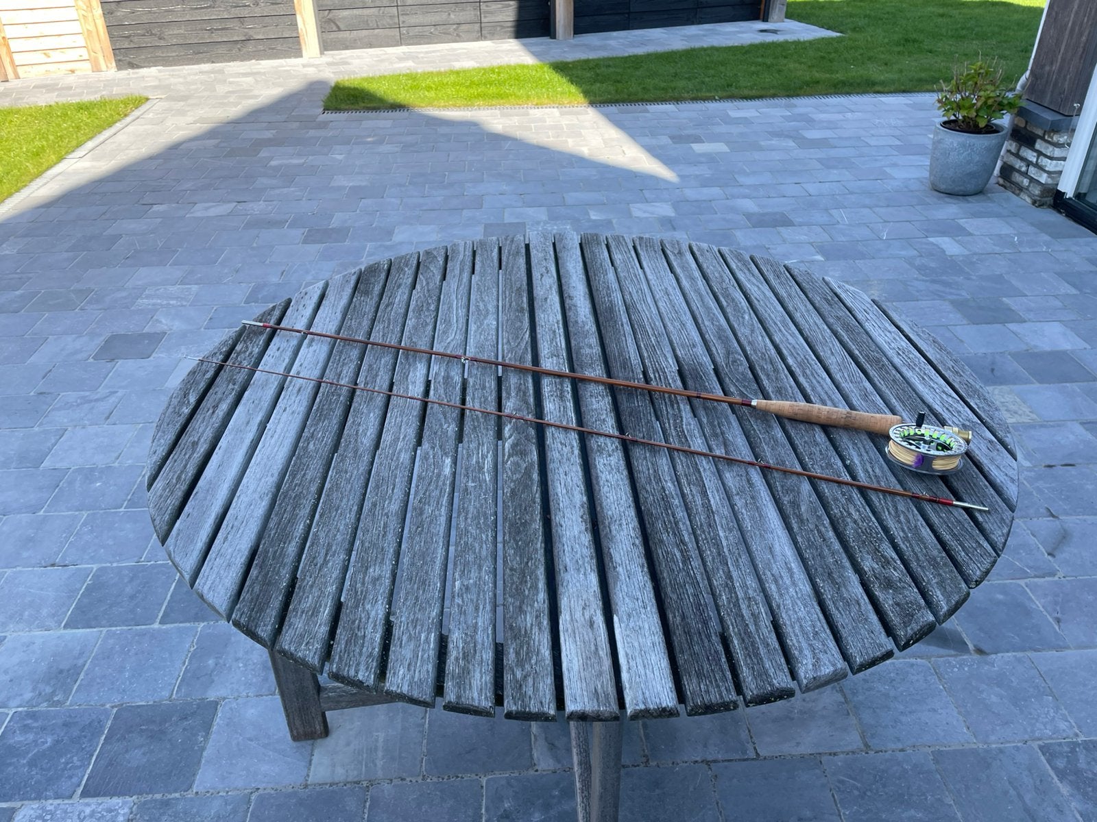 Prachtige Piet Veugelers Splitcane Hengel 4/5 wt, Watersport en Boten, Hengelsport | Vliegvissen, Ophalen of Verzenden, Zo goed als nieuw