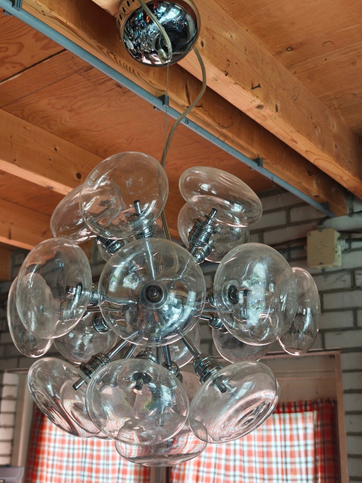 Vintage Sputnik Space Age Achtige lamp Modern, Gebruikt, Glas, G4, Ophalen