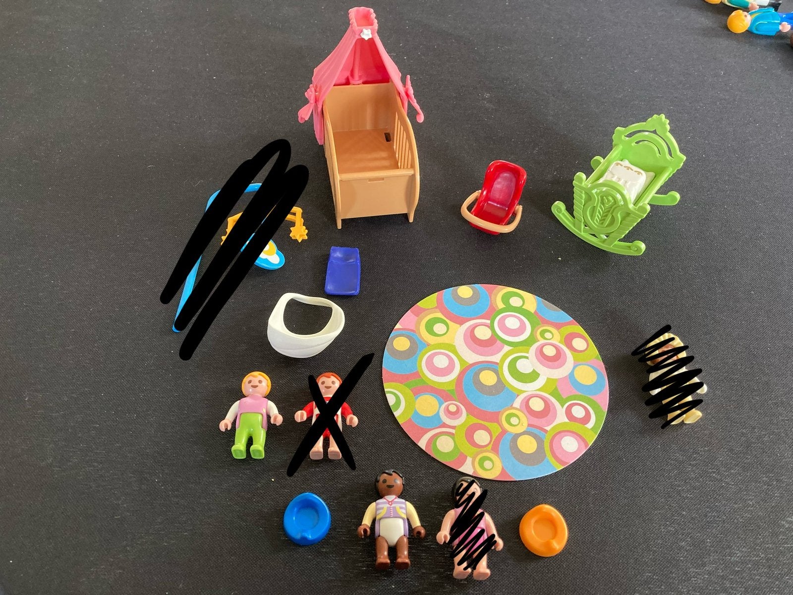Playmobil baby, kleed, wiegje ed…., Ophalen of Verzenden, Zo goed als nieuw, Los playmobil