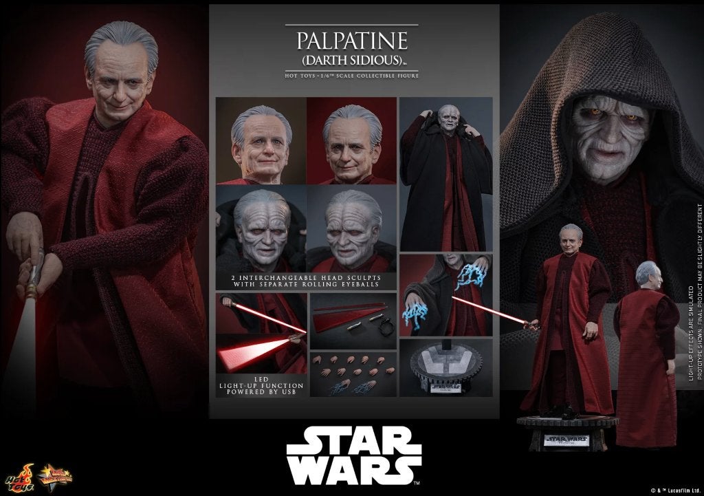 Palpatine (Darth Sidious) - Star Wars Ep. 3 (Hot Toys MMS805, Ophalen of Verzenden, Nieuw, Actiefiguurtje