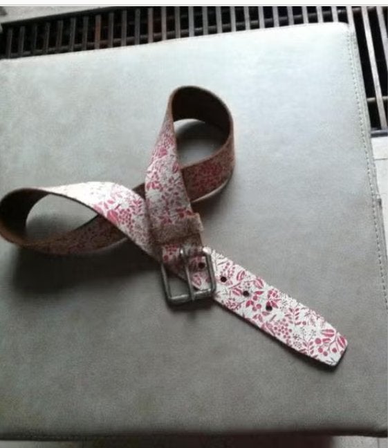 Dames riem geschuurd leer roze L 95 cm Cowboy Bel, Overige kleuren, Cowboy Bel, 90 tot 100 cm, Tailleriem
