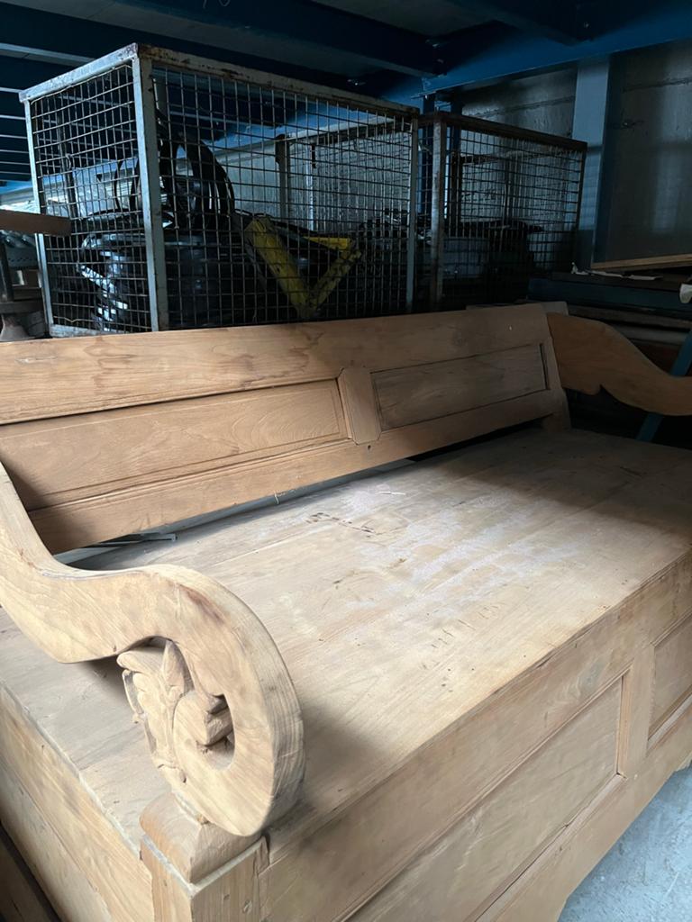 Antieke houten bank/daybed - Uniek stuk, Ophalen
