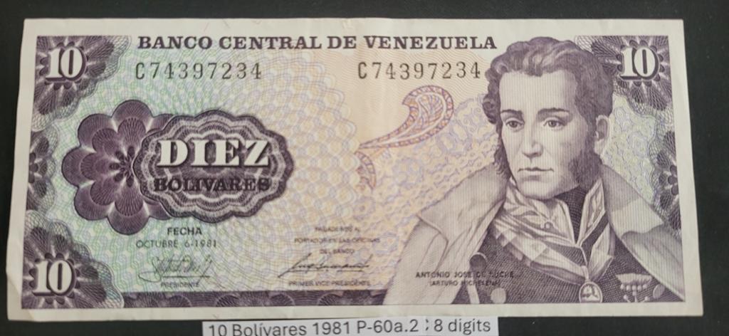 Venezuela 10 Bolívares 1981 P-60a.2 Bankbiljet, Ophalen of Verzenden