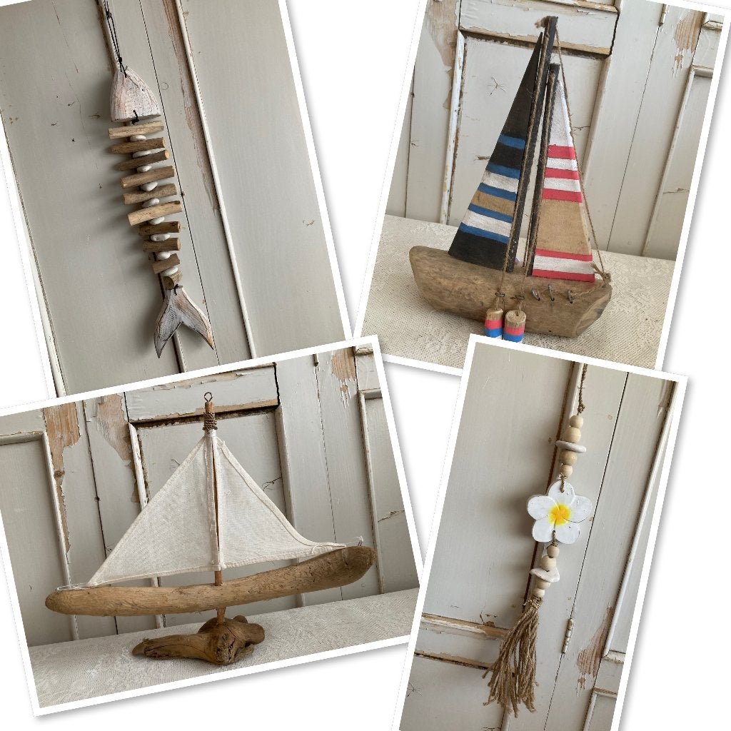 Fairtrade / slinger vis - bootje - bootjes - bloemenhanger, Ophalen of Verzenden