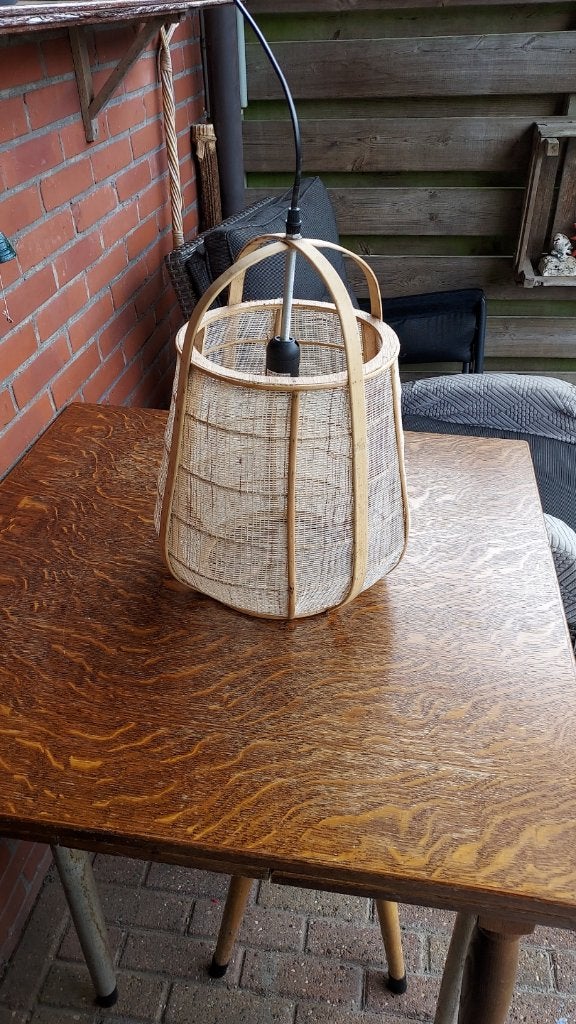 Bamboe lamp, Ophalen, Zo goed als nieuw, Hout