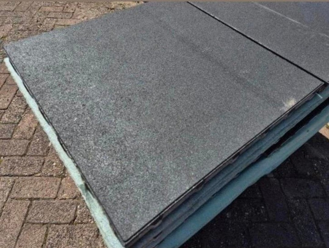 Trippel T 60x60x4 antraciet met facet terrastegels s-partij, Nieuw, Ophalen of Verzenden, 10 m² of meer, Beton