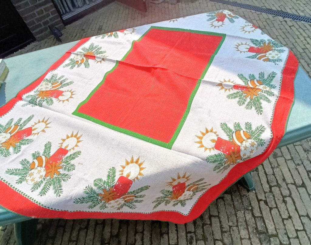 Kerst tafelkleed ramie - linnen brandnetel 115x150 (MV41), 115 cm, Linnen, Ophalen of Verzenden, Rechthoek
