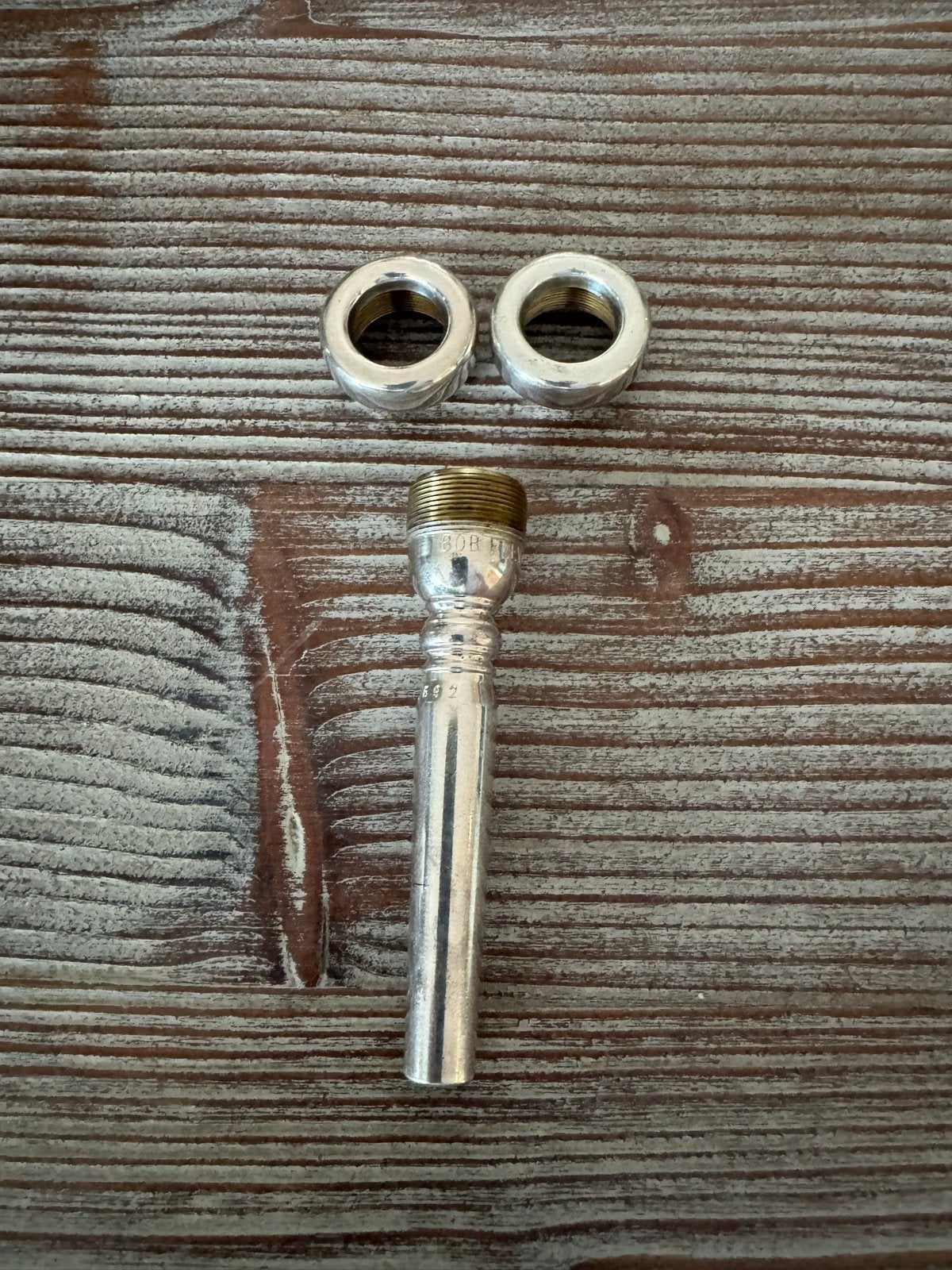 Bob Reeves 43ES 692 trompet mondstuk met 2 rims, Ophalen of Verzenden, Gebruikt, Overige typen