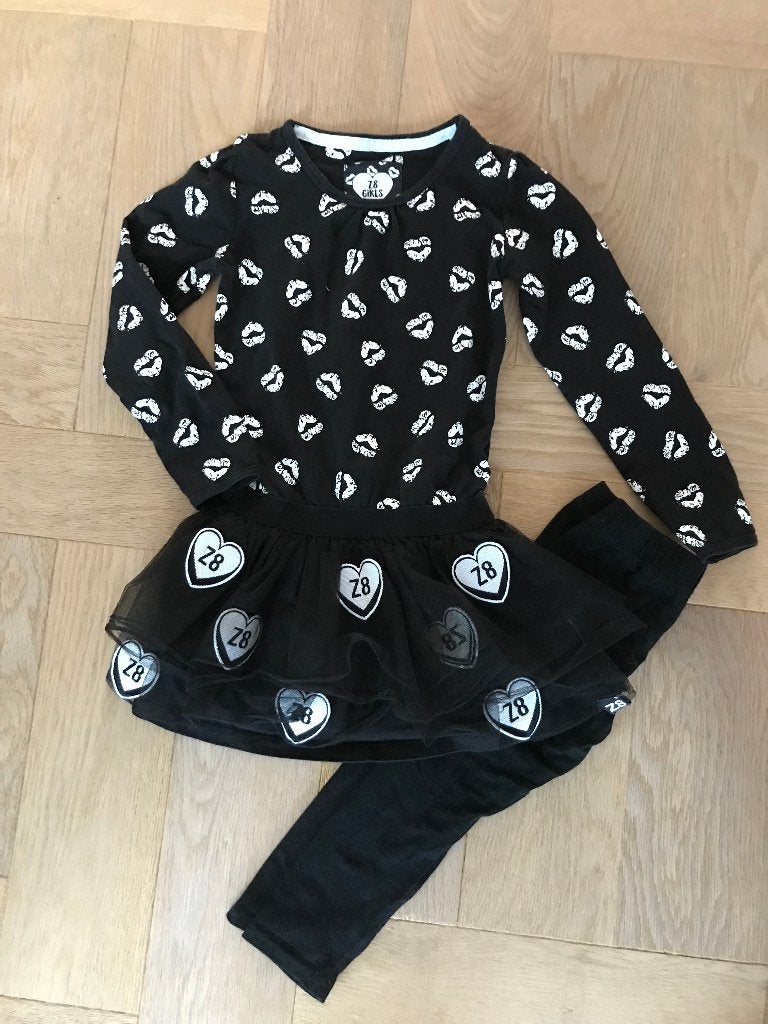 Gave set jurk Z8 met tule rok en legging maat 92/98 ZGAN, Meisje, Z8, Ophalen of Verzenden, Zo goed als nieuw
