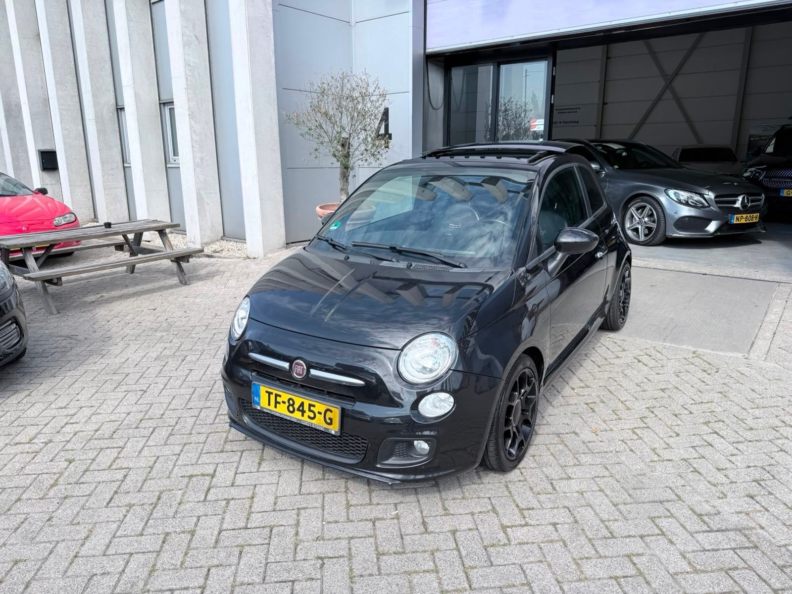 Fiat 500 C 0.9 TwinAir Sport! AUTOMAAT! SCHUIFDAK! AIRCO! IN, Auto's, Fiat, Euro 5, Gebruikt, Cabriolet, Zwart