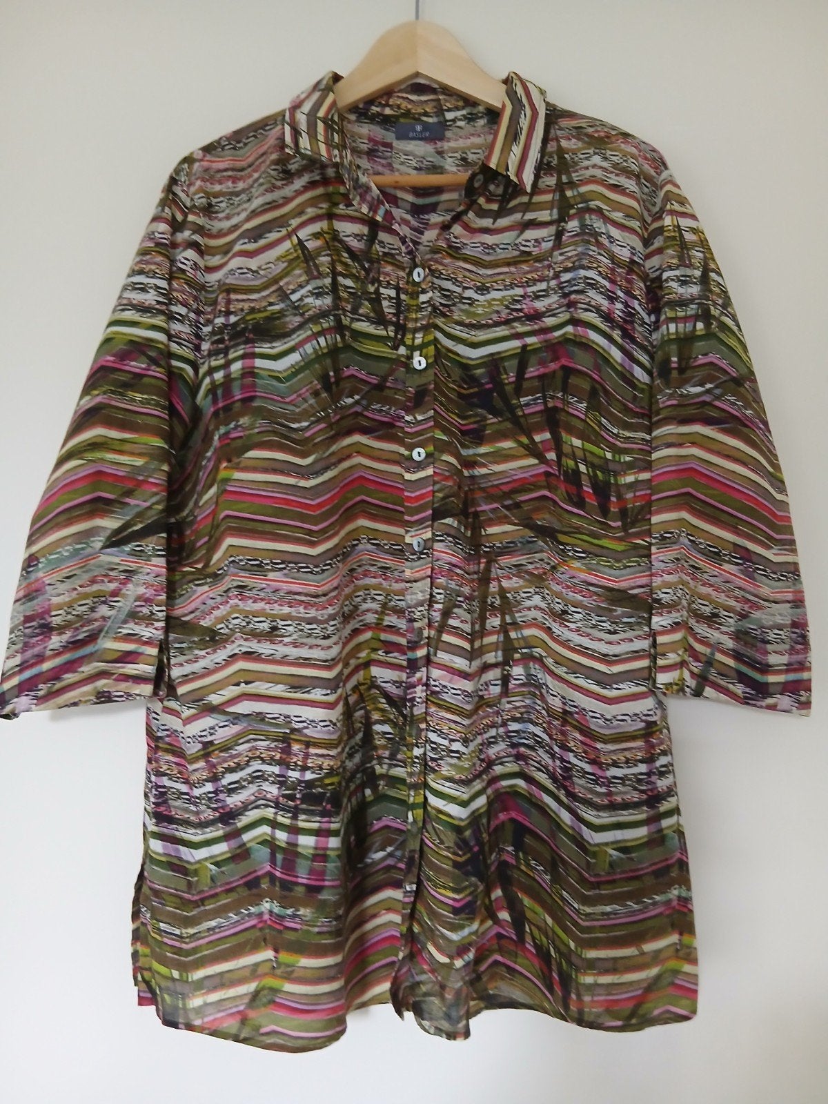 mt.44/46 kleurrijke lange blouse 3/4 mouw katoen merk Basler, Kleding | Dames, Meerkleurig, Ophalen of Verzenden, Zo goed als nieuw