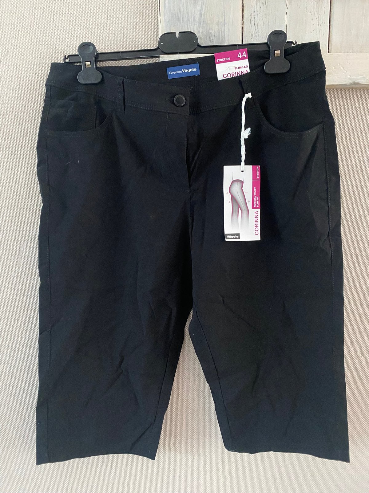 Miller & Monroe Corinna stretch broek maat 44 zwart nieuw!, Kleding | Dames, Broeken en Pantalons, Kort, Zwart, Maat 46/48 (XL) of groter