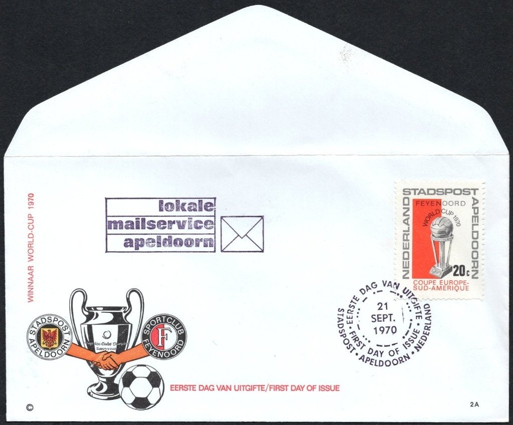 Feyenoord World Cup 1970 - stadspost Apeldoorn, Verzenden, Envelop