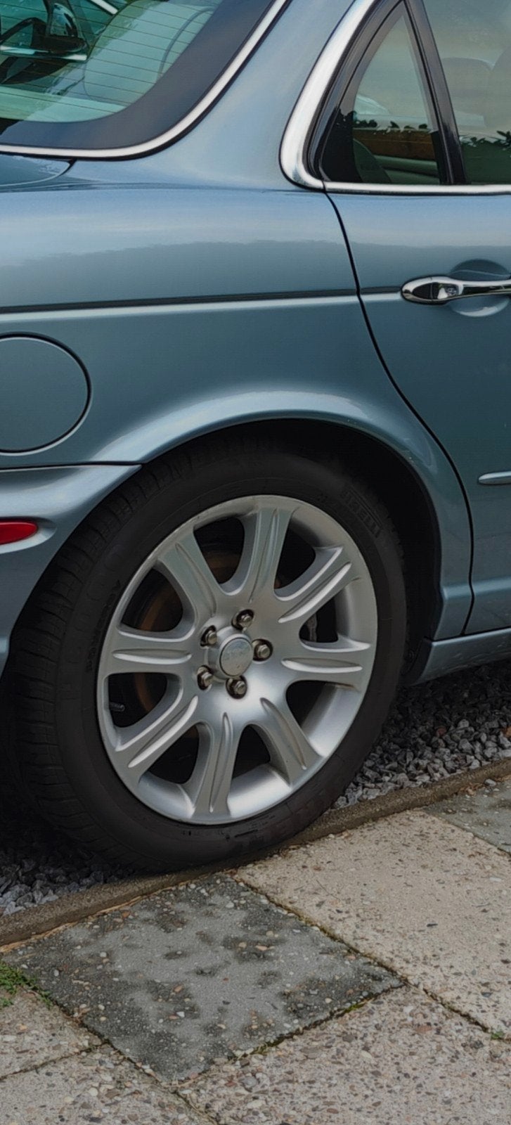 Jaguar XJ X350 18 inch Velgen met Zomerbanden, Ophalen, 18 inch, Gebruikt, Banden en Velgen