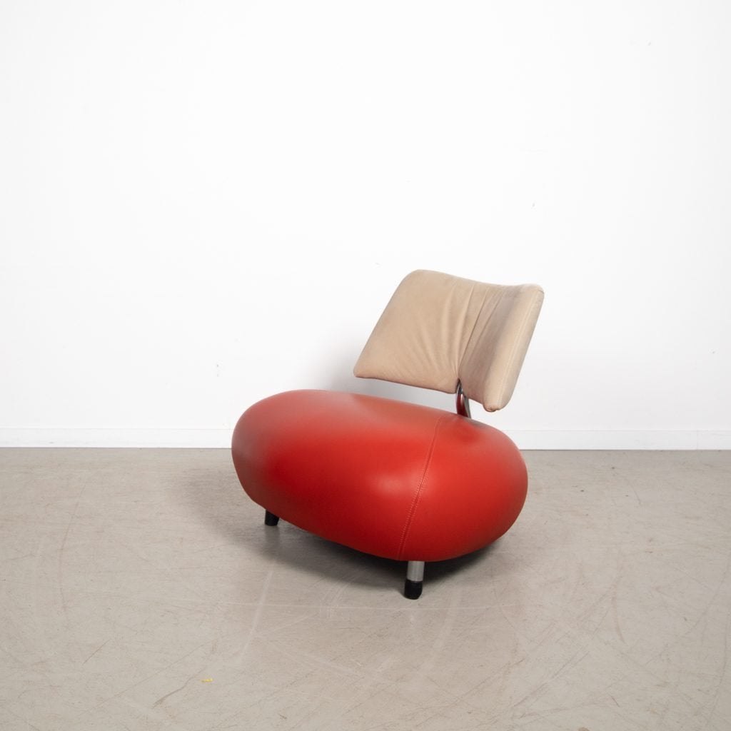 Leolux Pallone Pa Fauteuil Rood Leer, Niet ingevuld, Zo goed als nieuw, Niet ingevuld, Niet ingevuld
