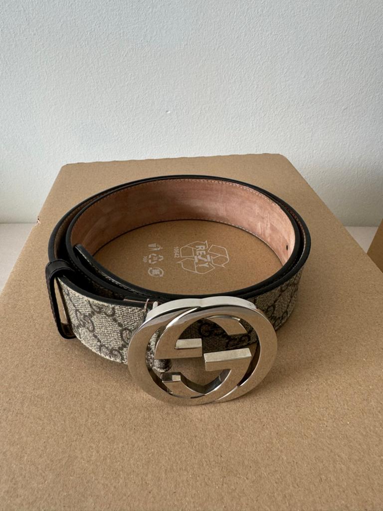 Gucci GG Supreme belt size 90, 95 tot 105 cm, Bruin, Echt leder, Ophalen of Verzenden