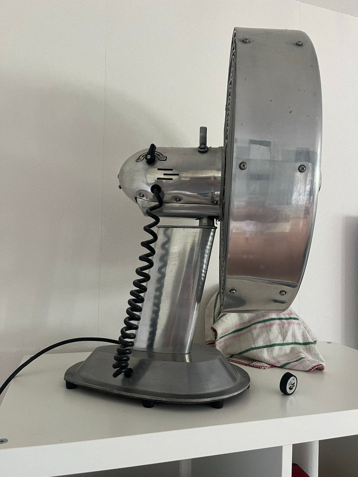 Metalen ventilator - werkend, schakelaar defect, Ophalen, Niet werkend, Tafelventilator