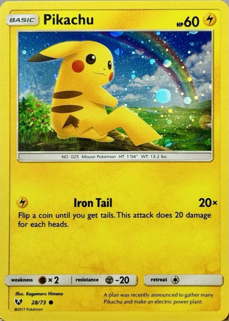pokemon kanto mini tin promo holo pikachu 28/73, Ophalen of Verzenden, Zo goed als nieuw, Losse kaart, Foil