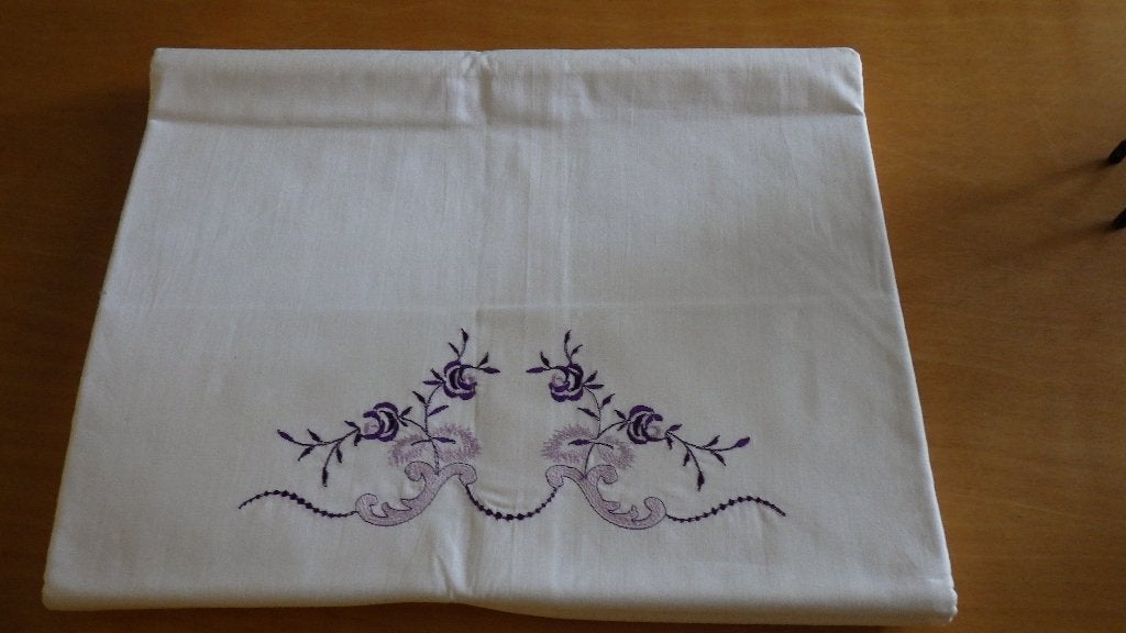 mooi retro graslinnen laken met borduursel, Ophalen of Verzenden, Overige typen