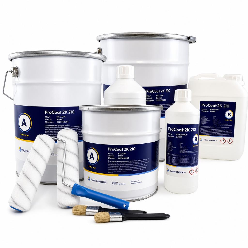 2 componenten epoxy coating pakket 12,5 m2, Doe-het-zelf en Verbouw, Verf, Beits en Lak, Ophalen of Verzenden, Nieuw, Grijs, Verf