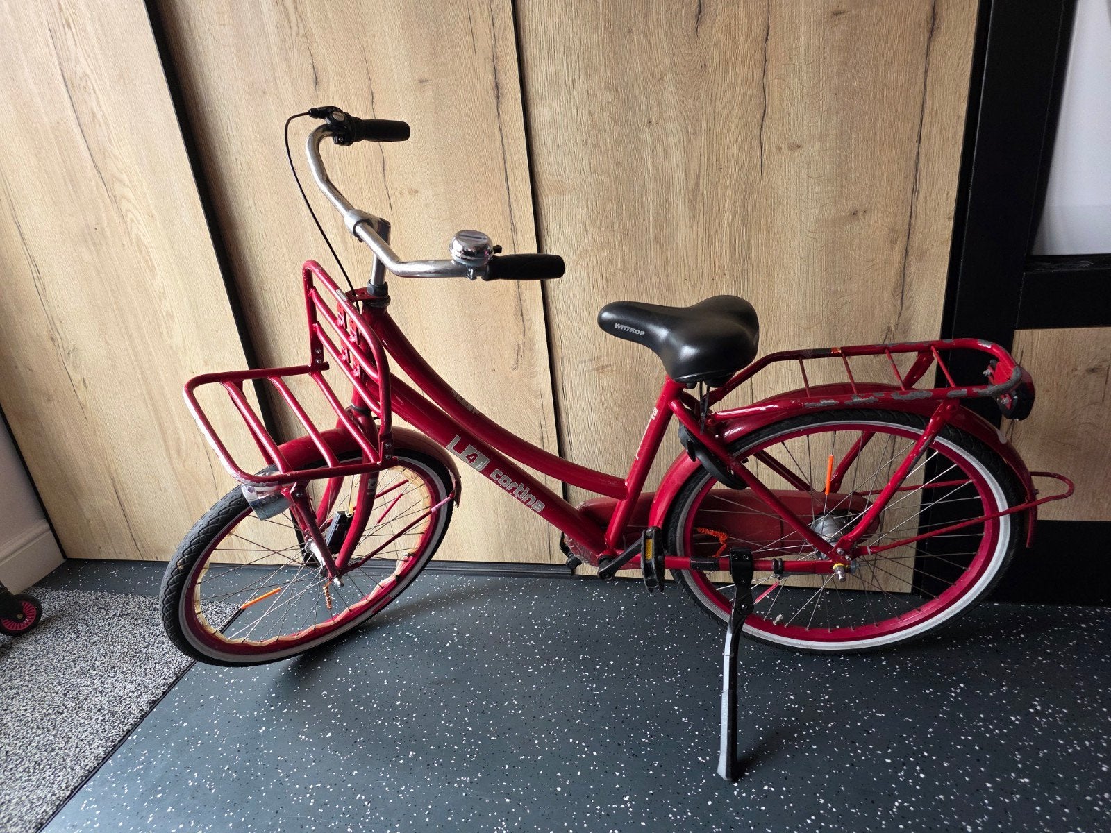 Cortina L4 transportfiets - Rood - Gebruikt, Gebruikt, Versnellingen, 50 tot 53 cm, Trommelrem