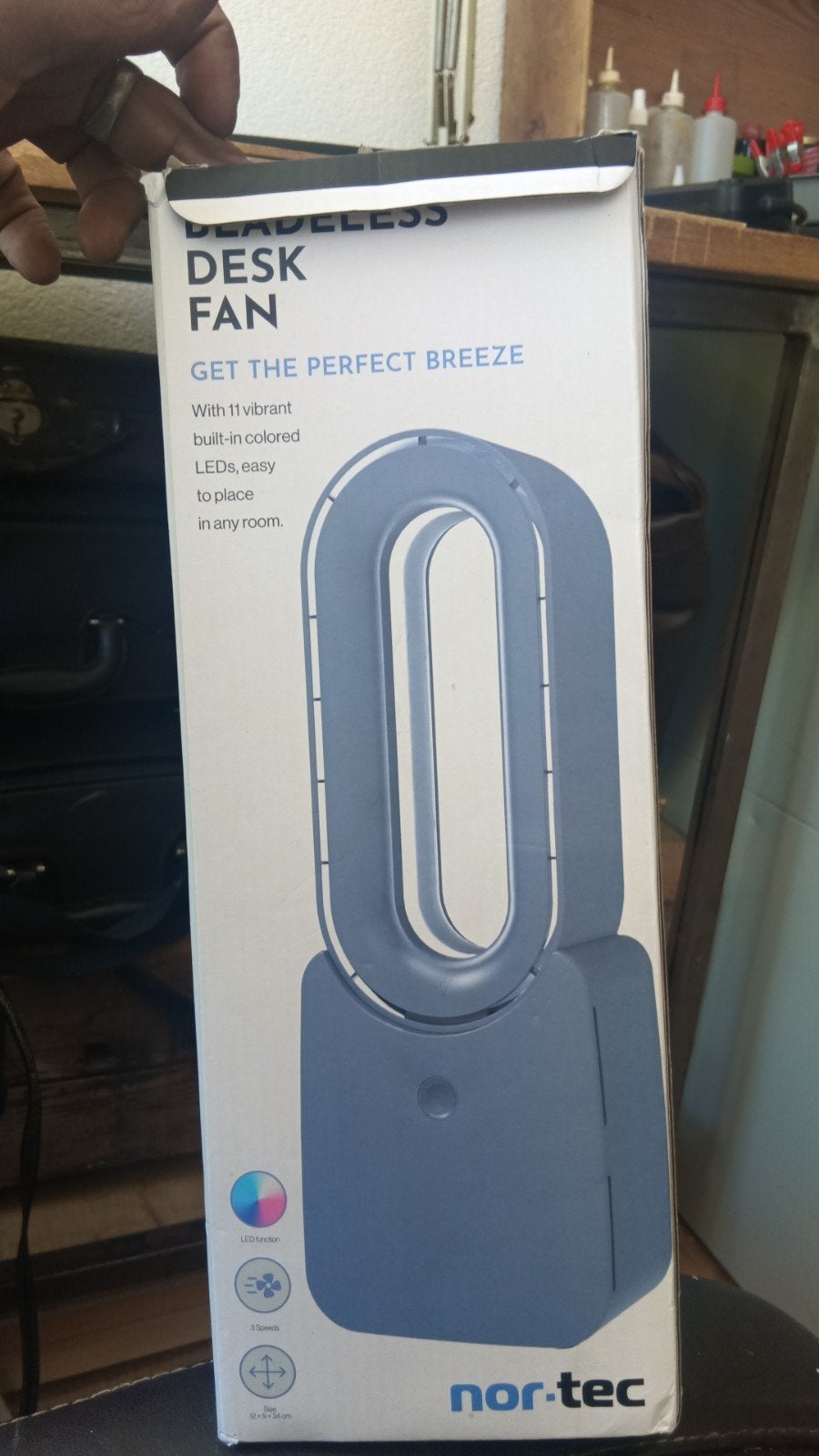 Nor-Tec Bladeless Desk Fan met LED-verlichting, Ophalen, Nieuw, Tafelventilator
