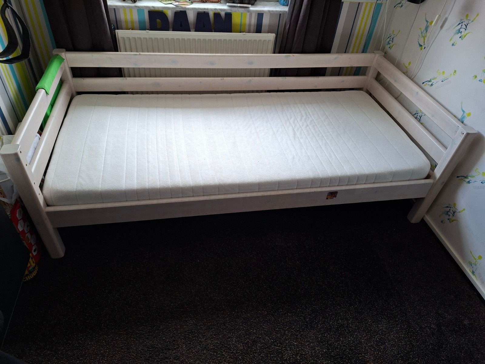 Flexa hoogslaper / laag bed 90x200cm, Gebruikt, 90 cm, Eenpersoons, Wit