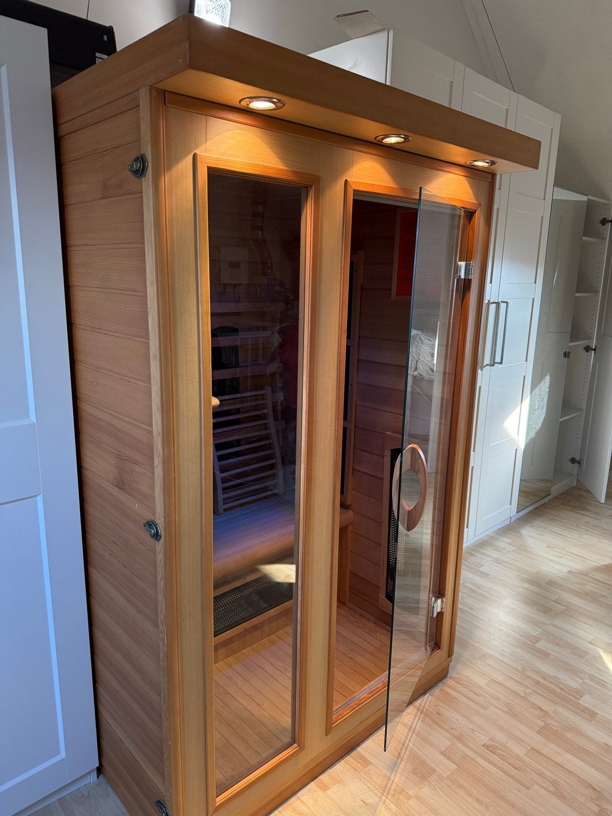 Infraroodsauna met defecte straler - Zelf repareren, Sport en Fitness, Sauna, Ophalen, Gebruikt, Infrarood, Complete sauna