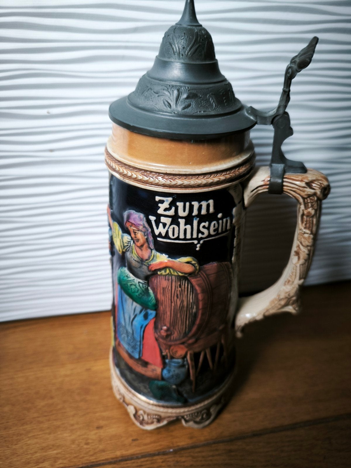 Vintage Duitse Bierpul met Muziekdoos Thorens, Antiek en Kunst, Antiek | Keramiek en Aardewerk, Ophalen