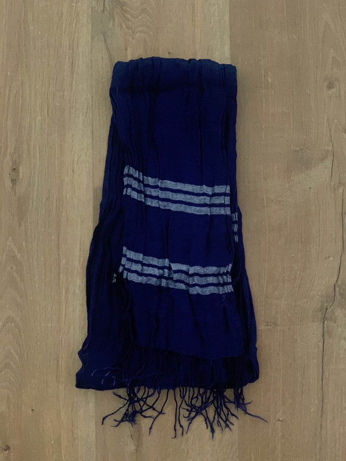 Reiss Donkerblauwe Sjaal met Strepen, Ophalen of Verzenden, Zo goed als nieuw, Overige maten, Sjaal