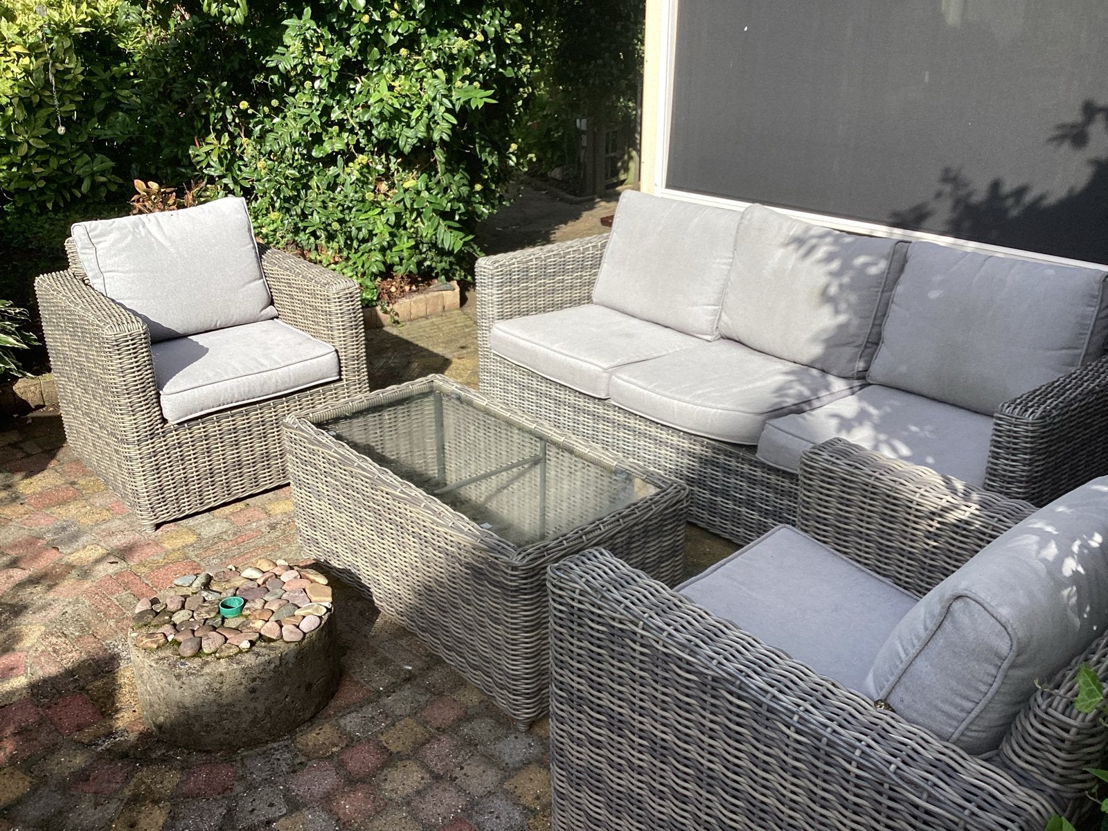 Tuinset, Ophalen, 5 zitplaatsen, Gebruikt, Wicker