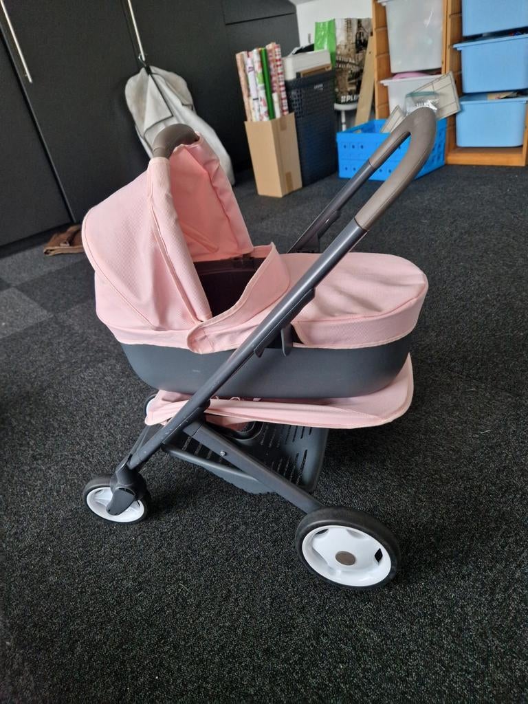 Smoby 2 in 1: poppen buggy en wandelwagen, Ophalen, Zo goed als nieuw, Babypop