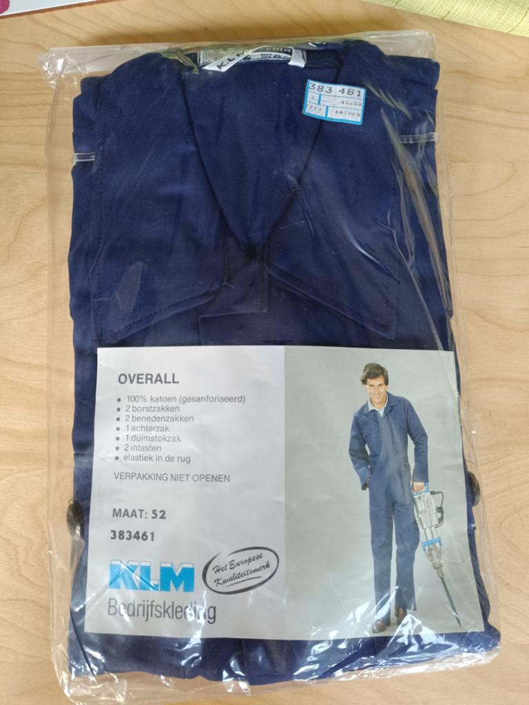 Nieuwe KLM Bedrijfskleding Overall Maat 52, Tuin en Terras, Ophalen of Verzenden, Nieuw, Overall
