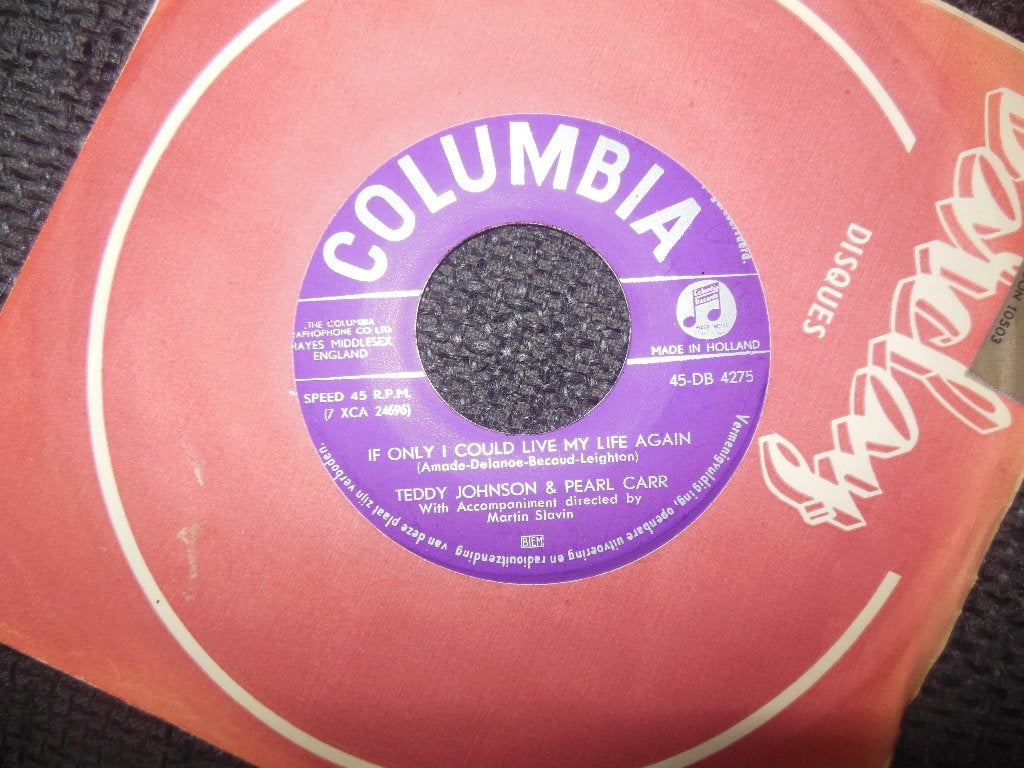 single teddy johnson & pearl carr 45rpm jukebox vinyl record, Gebruikt, 7 inch, Ophalen of Verzenden, Pop