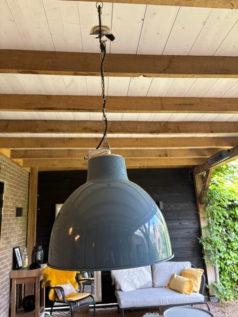 Hanglamp blauw Loods 5, Huis en Inrichting, Lampen | Hanglampen, Ophalen, Zo goed als nieuw, Metaal, Minder dan 50 cm
