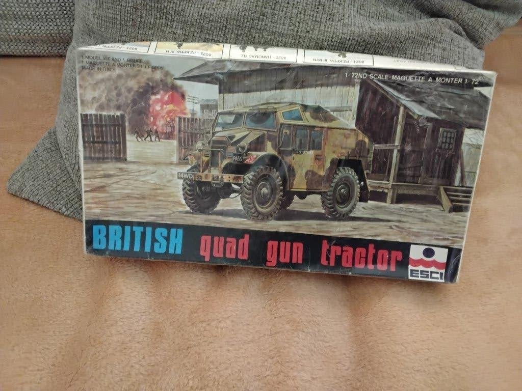 Vintage modelkit British quad gun tractor, Overige merken, 1:50 of kleiner, Auto, Nieuw