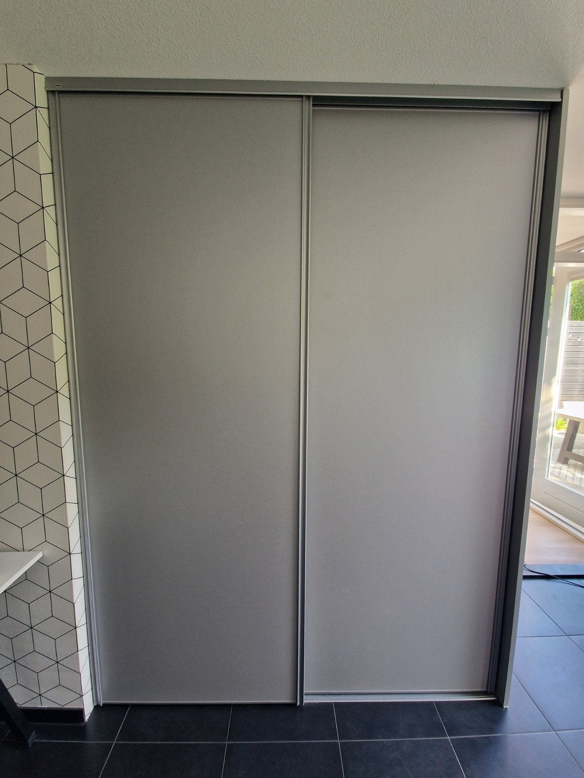 Stanley Schuifdeuren Zilver Grijs 2x 918x2442 mm, Huis en Inrichting, Kasten | Kledingkasten, Gebruikt, 200 cm of meer, 150 tot 200 cm