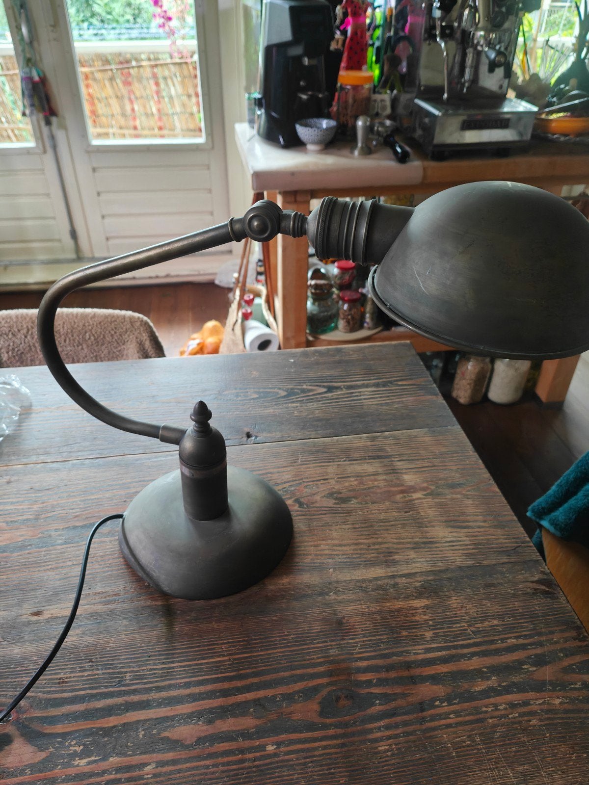 Vintage Bureaulamp Brons/Messing - Hartog Wonen, Huis en Inrichting, Bureaulamp, Gebruikt, Overige merken, Vintage