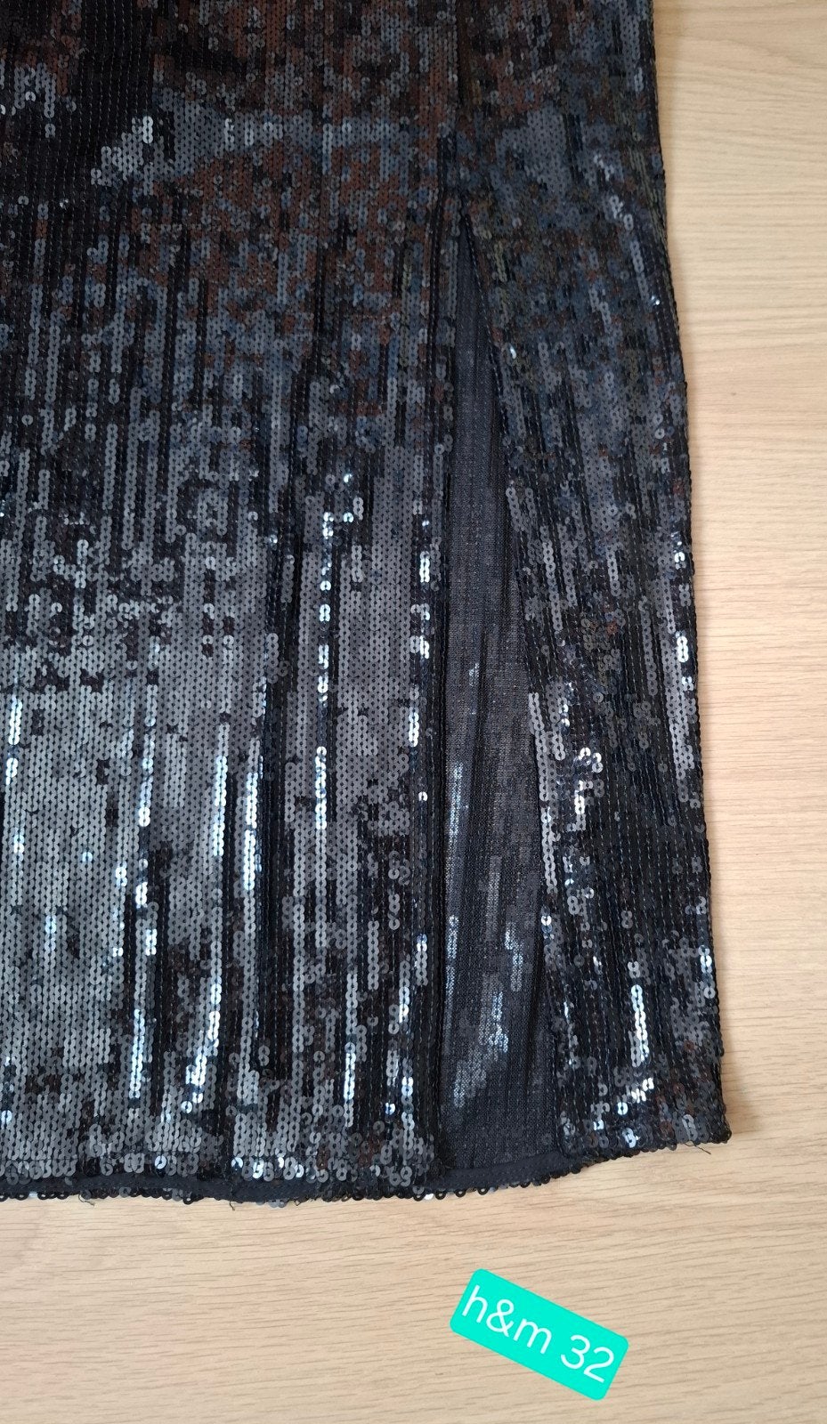 H&M Zwarte pailletten rok met split, H&M, Zwart, Ophalen of Verzenden, Zo goed als nieuw