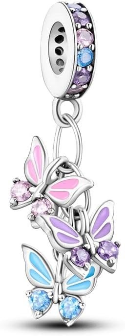 bedel voor pandora drie vlinders hangend zilver S925, Pandora, Nieuw, Ophalen of Verzenden, Zilver