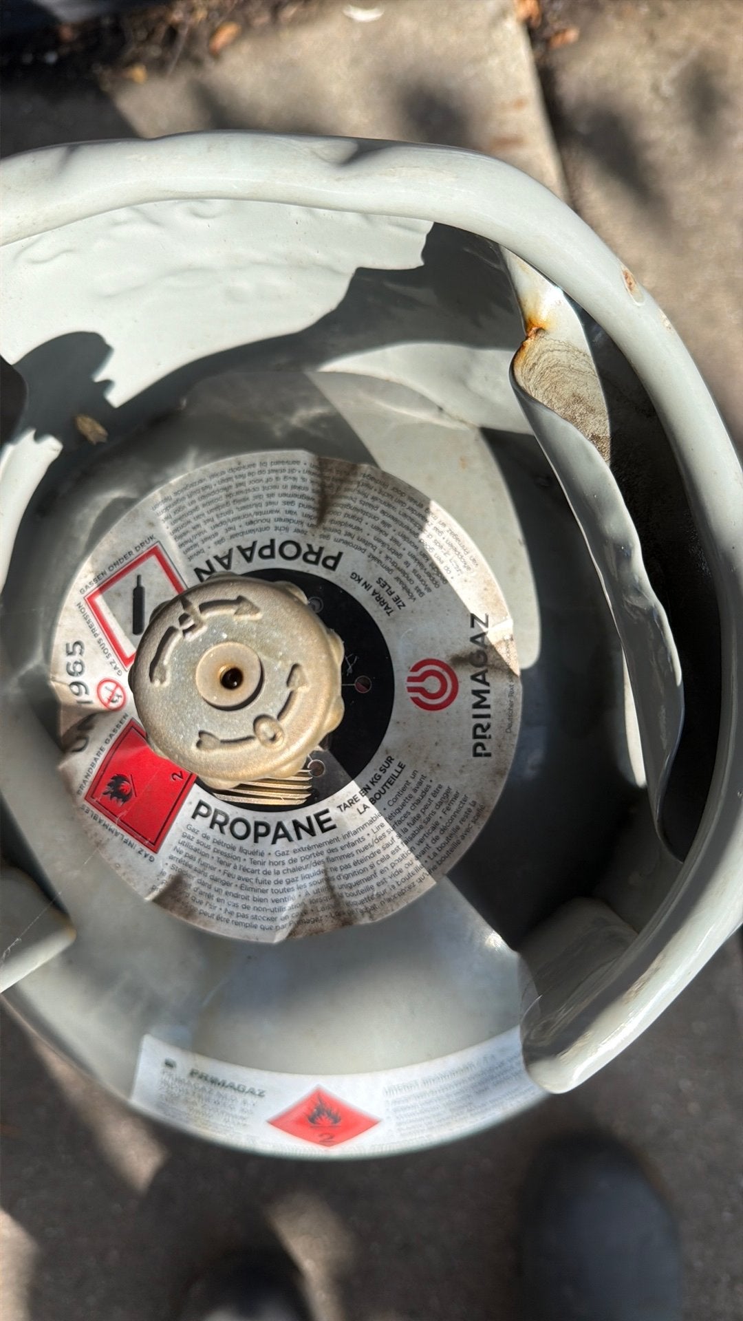 Gasfles 12,8 kg    leeg., Ophalen, Gebruikt, ., Primagaz