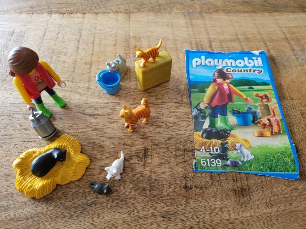 Playmobil van Country 6139 Bonte Kattenfamilie zonder doosje, Ophalen of Verzenden, Zo goed als nieuw, Complete set