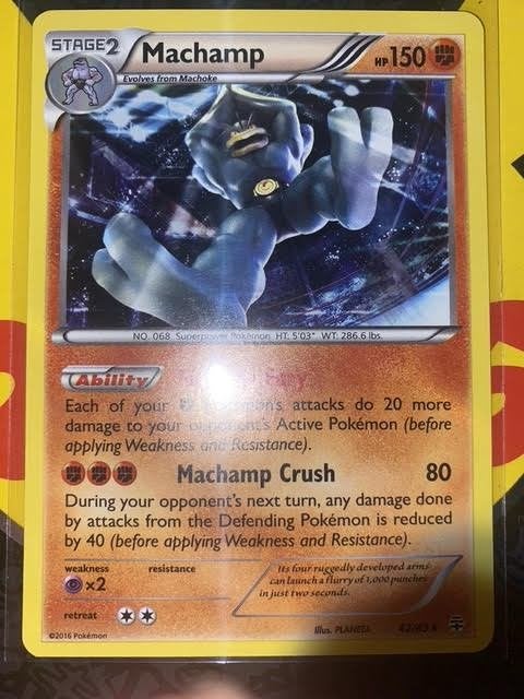 machamp 42/83 holofoil, Ophalen of Verzenden, Zo goed als nieuw, Losse kaart