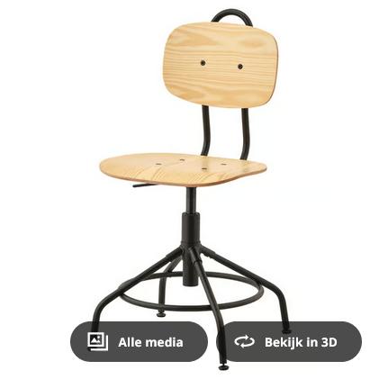 ikea KULLABERG bureaustoel, Huis en Inrichting, Ophalen, Zo goed als nieuw, Zwart, Bureaukruk