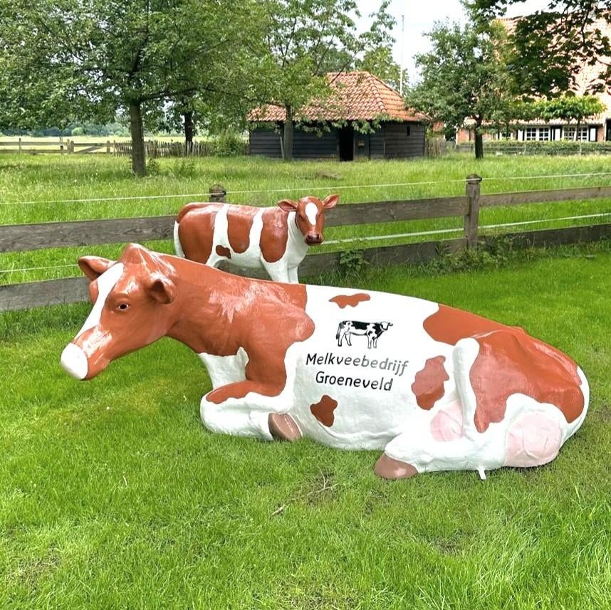 Polyester koe, Holstein Friesian koe beeld, koeien, runderen, Ophalen, Nieuw, Kunststof, Dierenbeeld
