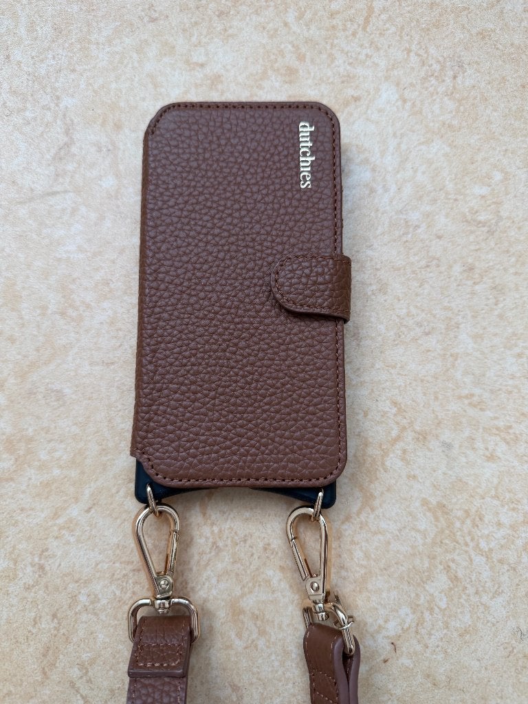 Book case Dutchies - kleur camel - iPhone 11 pro, Met koord, IPhone 11 Pro, Dutchies, Bruin